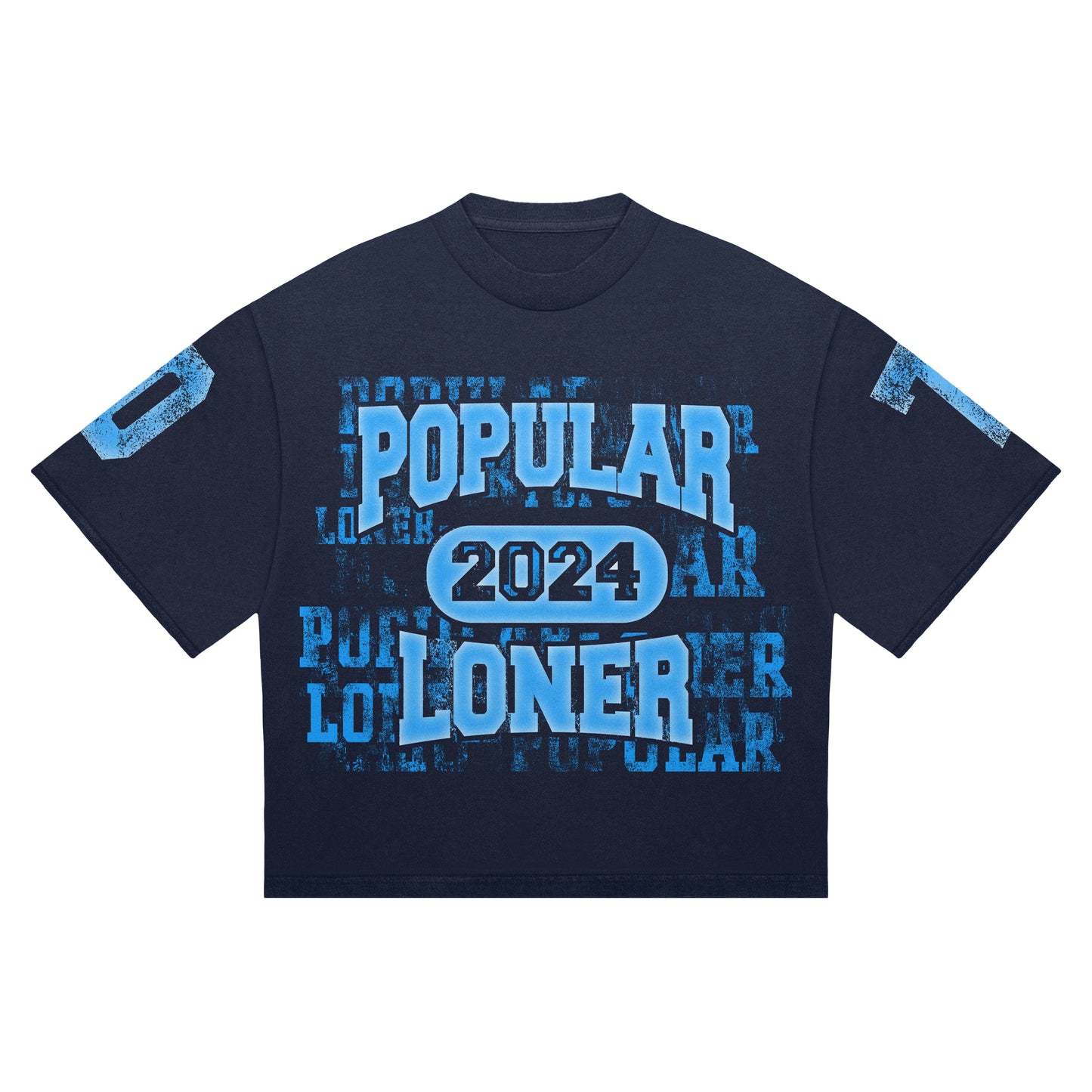 Popular Loner " UNC BLUE " Navy Blue Tee Shirt