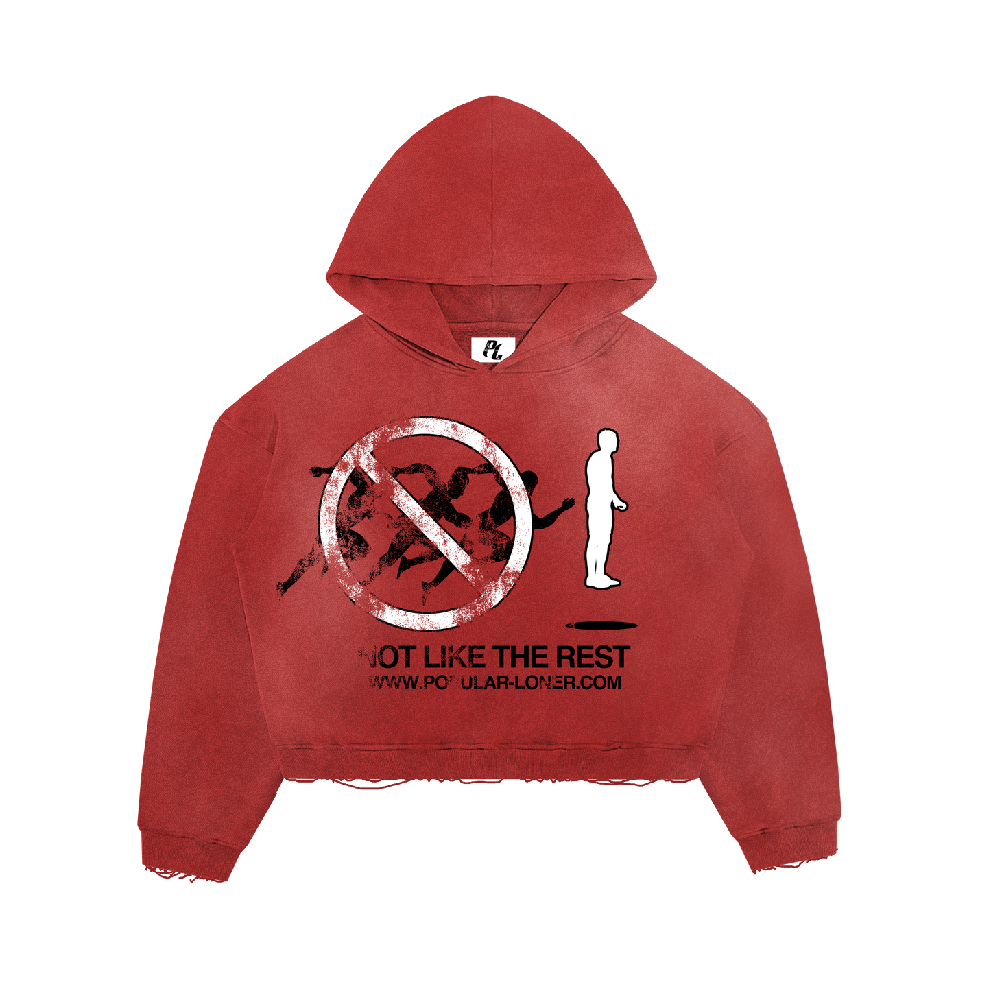 Popular Loner " Not Like The Rest " Red Hoodie