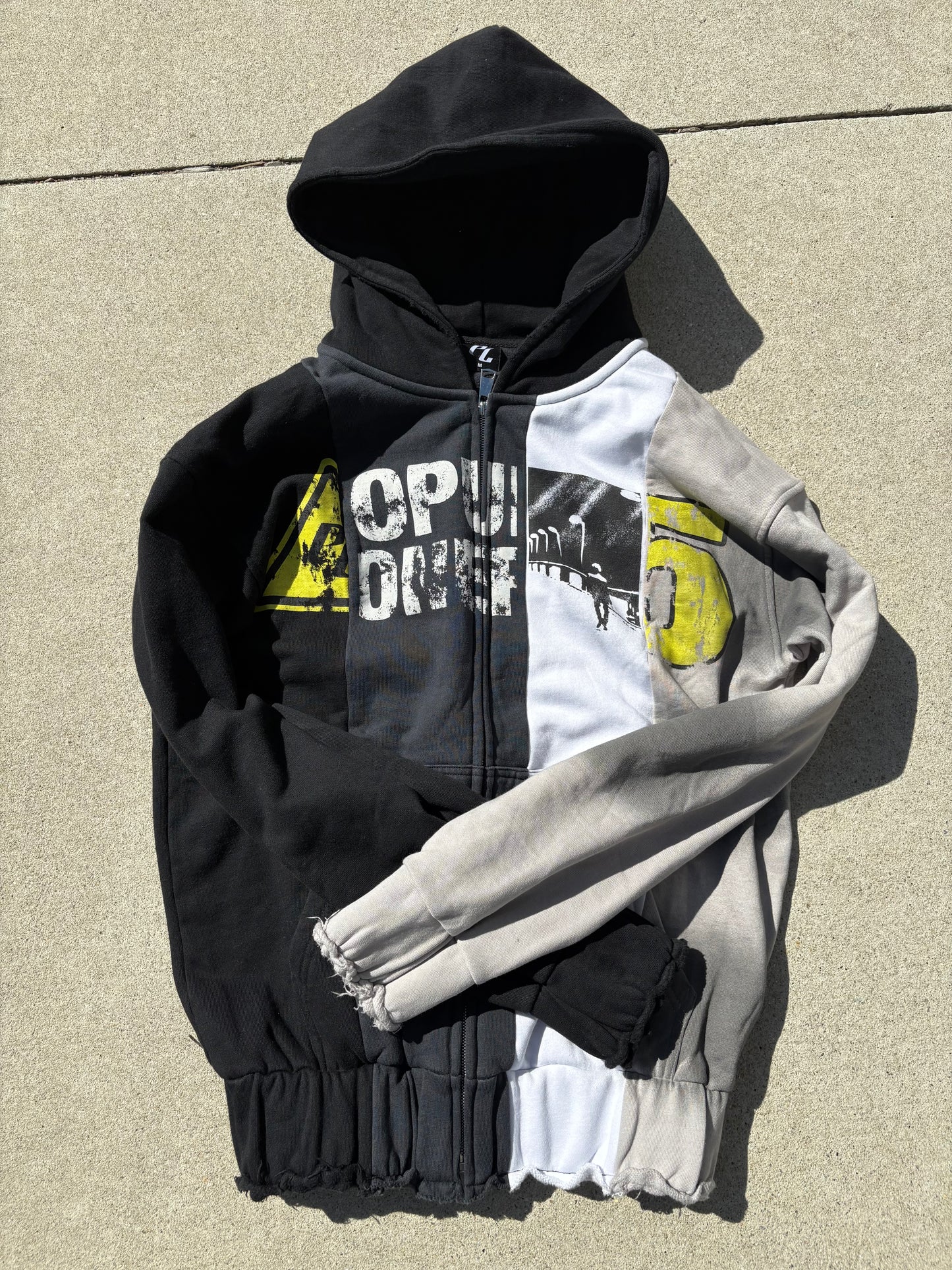 Caution Zip Up Hoodie