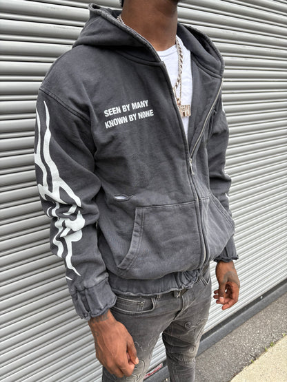 Seen By Many Known By None Zip Up Hoodie
