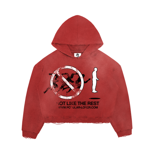 Popular Loner " Not Like The Rest " Red Hoodie