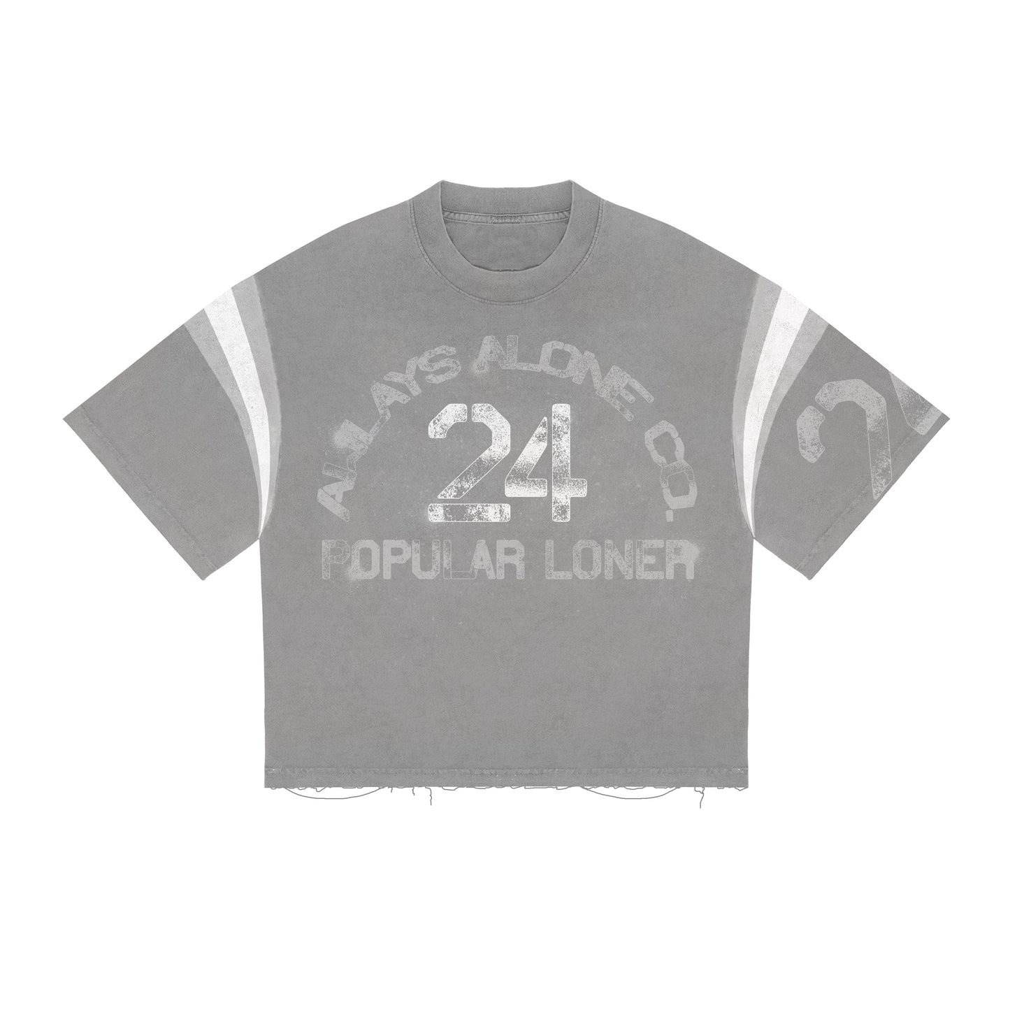 Popular Loner " Always Alone CO " Grey Tee Shirt